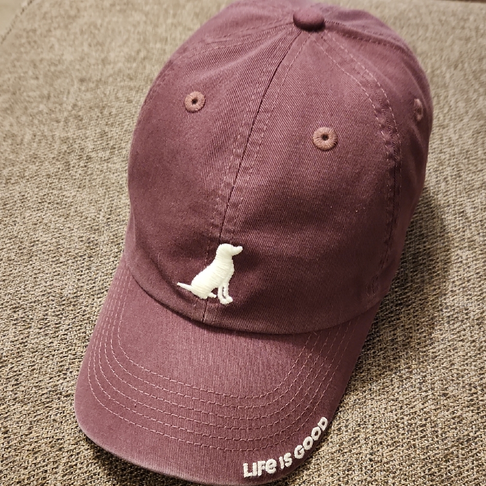 Life Is Good Dog Cap - Maroon NWOT